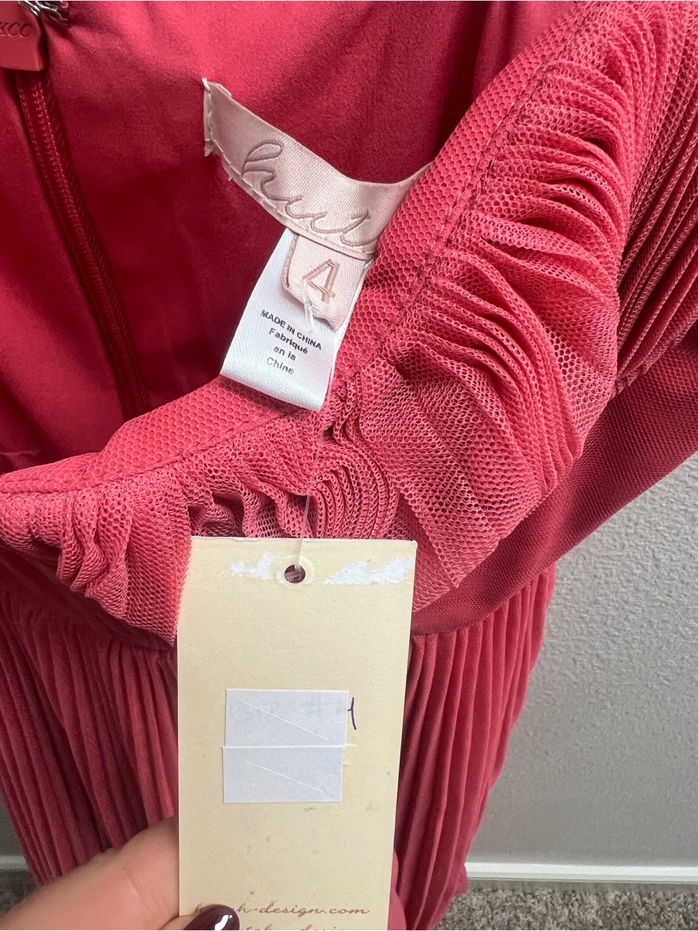 Hutch Coral Pink Ruched Cocktail Dress